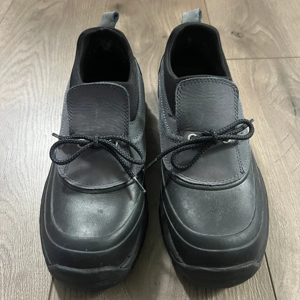 Lands' End Waterproof Duck Winter Spring Rain Boots Womens 9B Black Gray